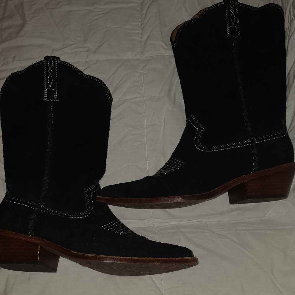 Black Swede Western-Style Women's Boots Patricia Nash Size 8